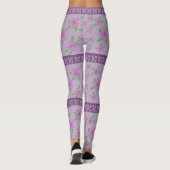 Schattigee paarse en mauve leggings (Achterkant)