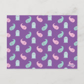 Schattigee paarse en pastelkleuren Halloween fotok Briefkaart (Achterkant)