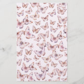 Schattigee Paarse en Roze Vlinder Baby Advies Kaar (Achterkant)