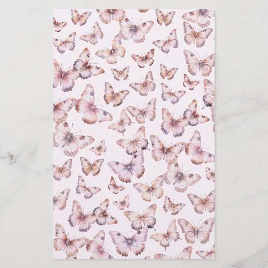 Schattigee Paarse en Roze Vlinder Baby Advies Kaar (Achterkant)