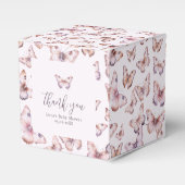Schattigee Paarse en roze vlinder Baby shower Bedankdoosjes (Voorkant Zijde)