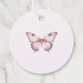 Schattigee Paarse en roze vlinder Baby shower Bedankjes Labels (Achterkant)