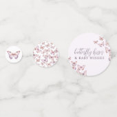 Schattigee Paarse en roze vlinder Baby shower Confetti (Voorkanten)