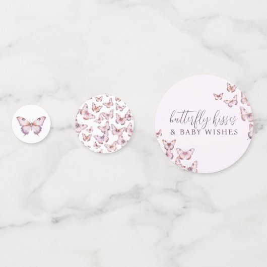 Schattigee Paarse en roze vlinder Baby shower Confetti (Achterkanten)