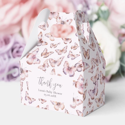 Schattigee Paarse en Roze Vlinder Baby shower Gabl Bedankdoosjes