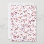 Schattigee Paarse en roze vlinder Baby shower Kaart (Achterkant)