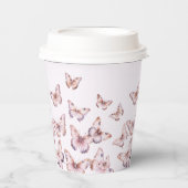 Schattigee Paarse en roze vlinder Baby shower Papieren Bekers (Voorkant)
