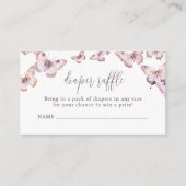 Schattigee Paarse en Roze Vlinder Luier Raffle Informatiekaartje (Voorkant)