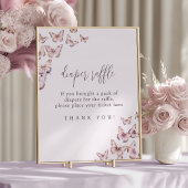 Schattigee Paarse en Roze Vlinder Luier Raffle Poster