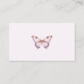 Schattigee Paarse en roze vlinderdouche Informatiekaartje (Achterkant)