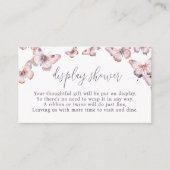 Schattigee Paarse en roze vlinderdouche Informatiekaartje (Voorkant)