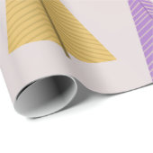 Schattigee Paarse gele Scandinavische kerstbomen Cadeaupapier (Rol Hoek)