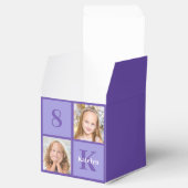 Schattigee Paarse Gepersonaliseerde Foto Verjaarda Bedankdoosjes (Geopend)