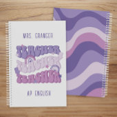 Schattigee Paarse gepersonaliseerde retro docent Planner