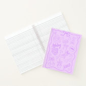 Schattigee Paarse Girly Trendy Notitieboek (Binnen)