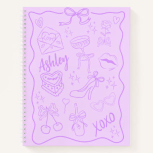 Schattigee Paarse Girly Trendy Notitieboek