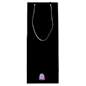 Schattigee Paarse Google Eyes Ghost: Spooky & Whim Wijn Cadeautas (Achterkant)