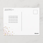 Schattigee Paarse Gouden Glitter Confetti 1e Verja Briefkaart (Achterkant)