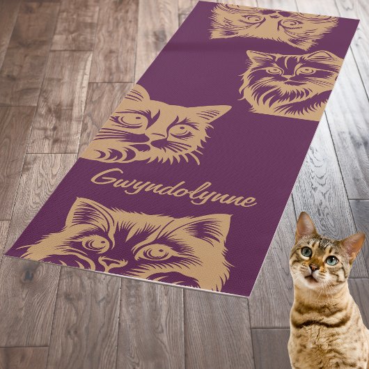 Schattigee Paarse gouden monogram Yogamat