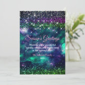 Schattigee paarse groene glitter kerst nieuwjaar (Staand voorkant)