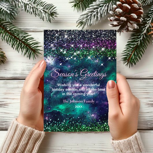 Schattigee paarse groene glitter kerst nieuwjaar