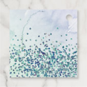 Schattigee Paarse groene moderne glitter zeemeermi Bedankjes Labels (Achterkant)