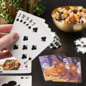 Schattigee Paarse Halloween Boo Pokerkaarten (Insitu)