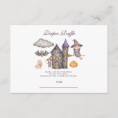 Schattigee Paarse Halloween Diapper Raffle Informatiekaartje (Voorkant)