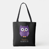 Schattigee Paarse Halloween Uil Kinder Tote Bag (Achterkant)