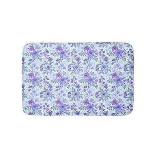 Schattigee Paarse Hand Getrokken Bloemen Badmat