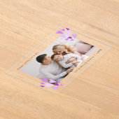 Schattigee Paarse Harten Foto Valentijnsdag Acryl Uitnodigingen (Laagn)