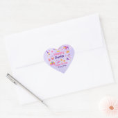 Schattigee Paarse Hebreeuwse Happy Purim Hart Sticker (Envelop)