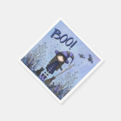 Schattigee Paarse heks Kinder Halloween Servet (Hoek)