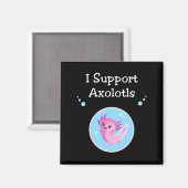 Schattigee Paarse Ik Steun Axolotls Donkere Kleur Magneet (Voorkant / Achterkant)