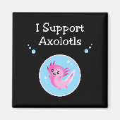 Schattigee Paarse Ik Steun Axolotls Donkere Kleur Magneet (Voorkant)