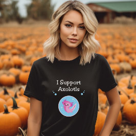 Schattigee Paarse Ik Steun Axolotls Donkere Kleur T-shirt