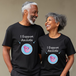 Schattigee Paarse Ik Steun Axolotls Donkere Kleur T-shirt