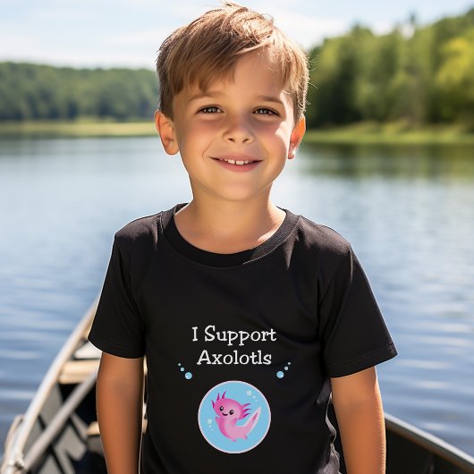 Schattigee Paarse Ik Steun Axolotls Donkere Kleur T-shirt