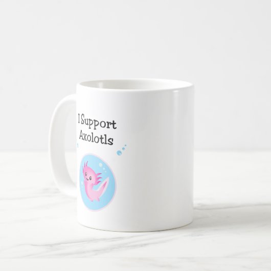Schattigee Paarse Ik steun lichtkleur Axolotls Koffiemok (Voorkant links)