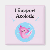 Schattigee Paarse Ik steun lichtkleur Axolotls Magneet (Voorkant)