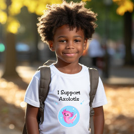 Schattigee Paarse Ik steun lichtkleur Axolotls T-shirt