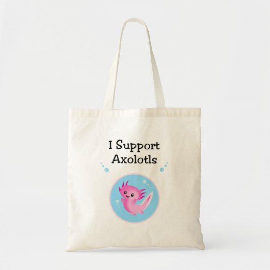 Schattigee Paarse Ik steun lichtkleur Axolotls Tote Bag (Voorkant)