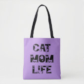 Schattigee Paarse kat mam leven modern chique Moed Tote Bag (Voorkant)