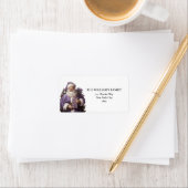 Schattigee Paarse Kerstman Retouradres Etiket (Insitu)