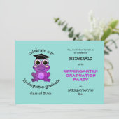 Schattigee Paarse Kikker Kleuterschool Graduation  Kaart (Staand voorkant)