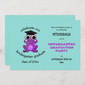 Schattigee Paarse Kikker Kleuterschool Graduation  Kaart (Voorkant / Achterkant)