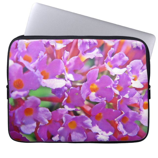 Schattigee Paarse kleine bloemengeurende kruikaars Laptop Sleeve (Voorkant)
