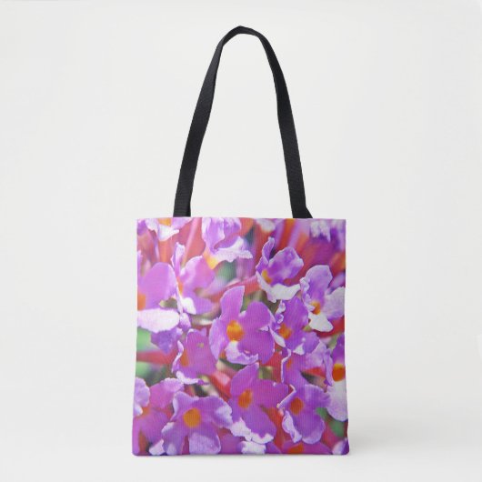 Schattigee Paarse kleine bloemengeurende kruikaars Tote Bag (Voorkant)
