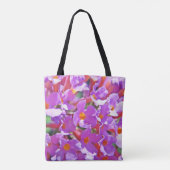 Schattigee Paarse kleine bloemengeurende kruikaars Tote Bag (Achterkant)