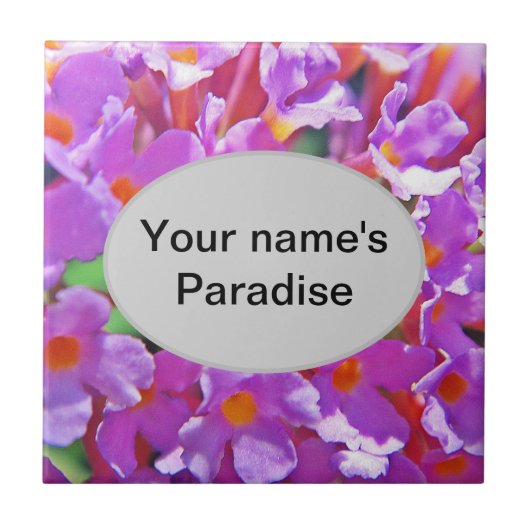 Schattigee Paarse kleine bloemetjes Tegeltje (Voorkant)